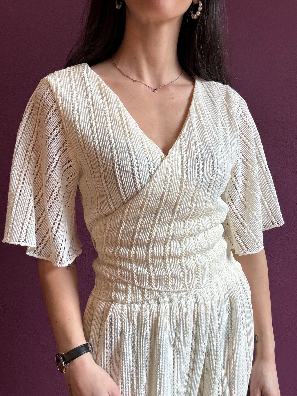 Crochet woven top