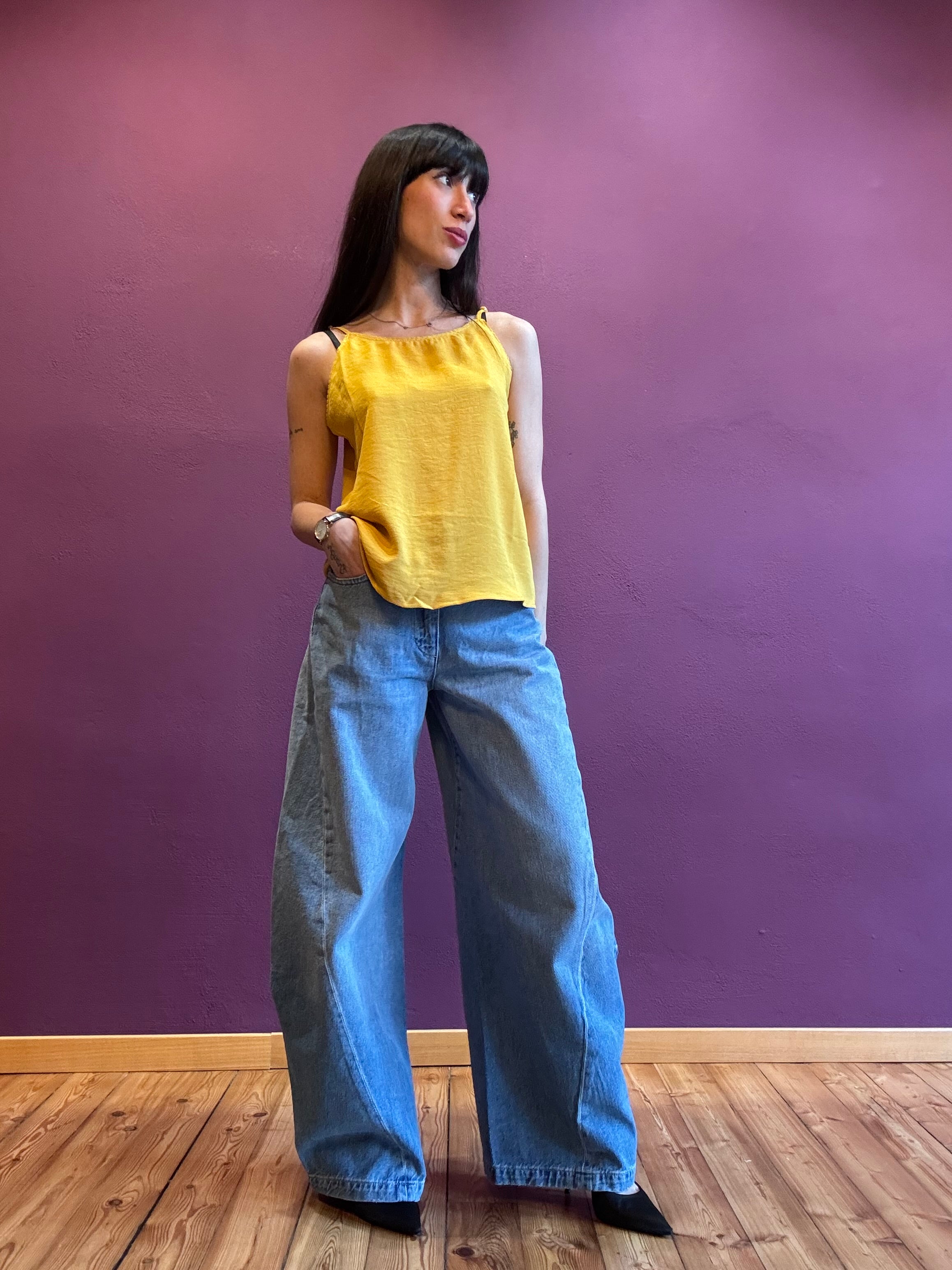 Jeans loose barrel leg