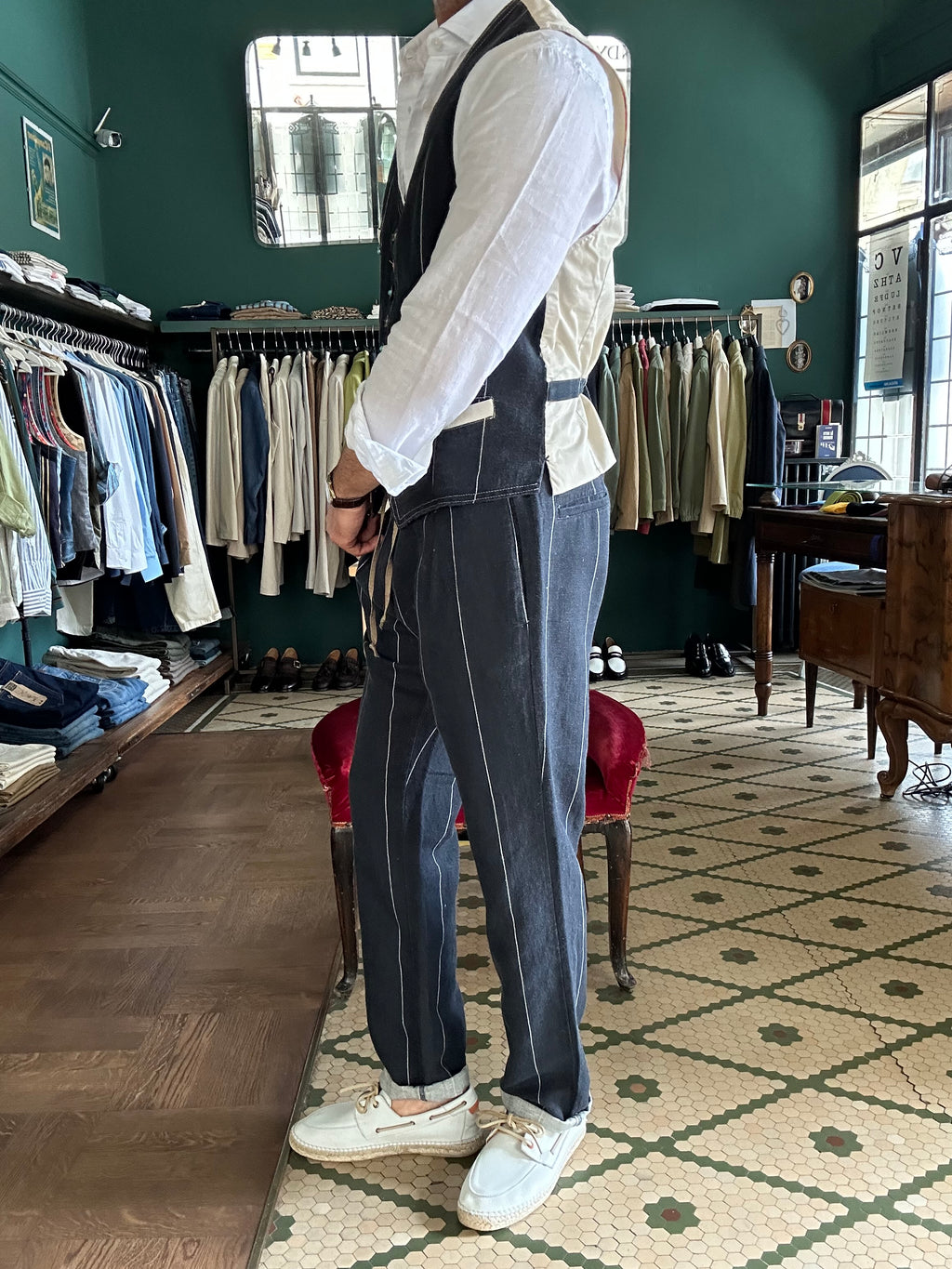 Pantalaccio garry’s earth a righe lino cotone Made in Italy