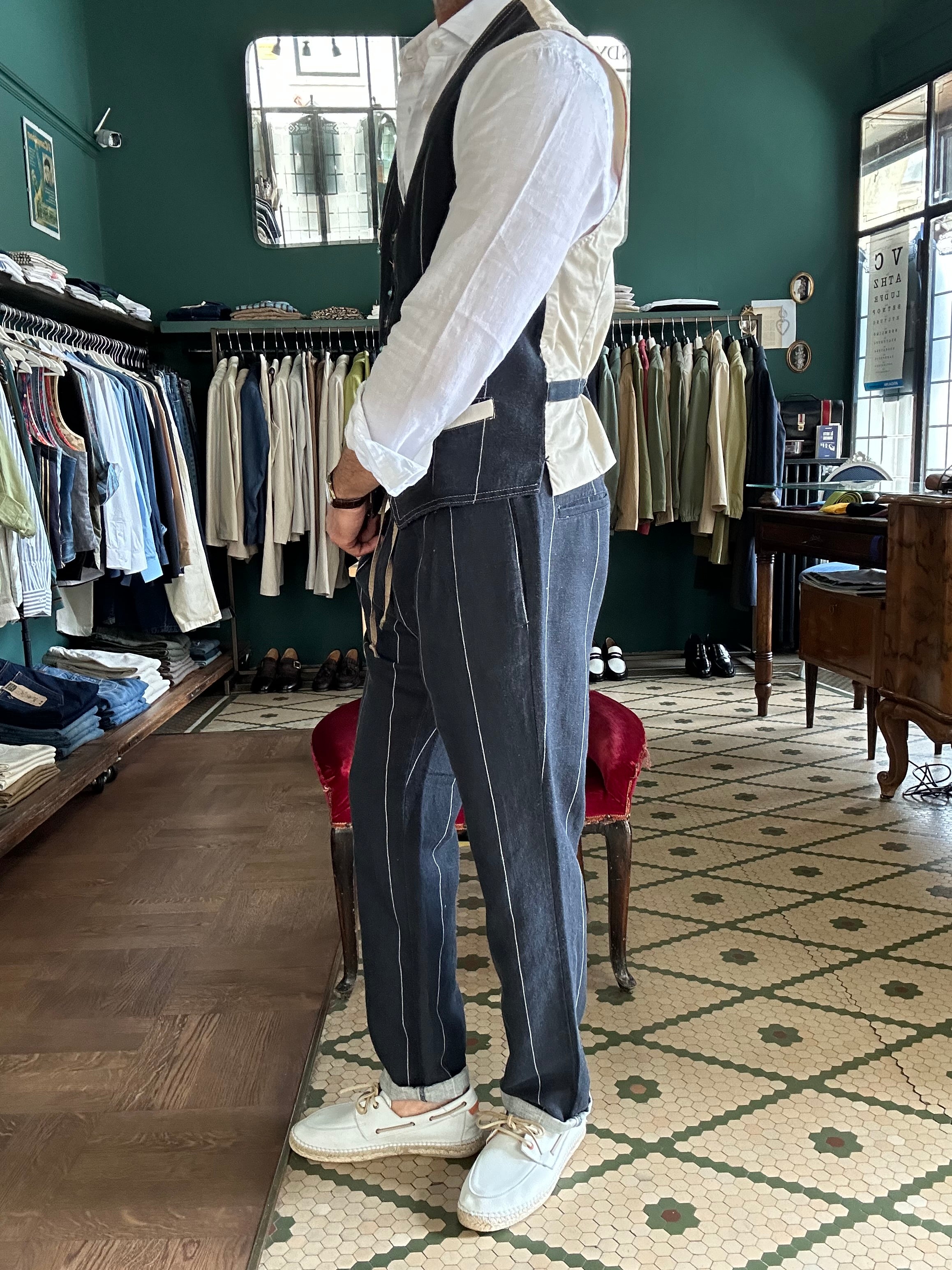 Pantalaccio garry’s earth a righe lino cotone Made in Italy
