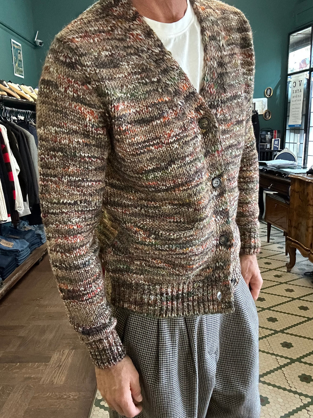 Cardigan misto lana multicolor