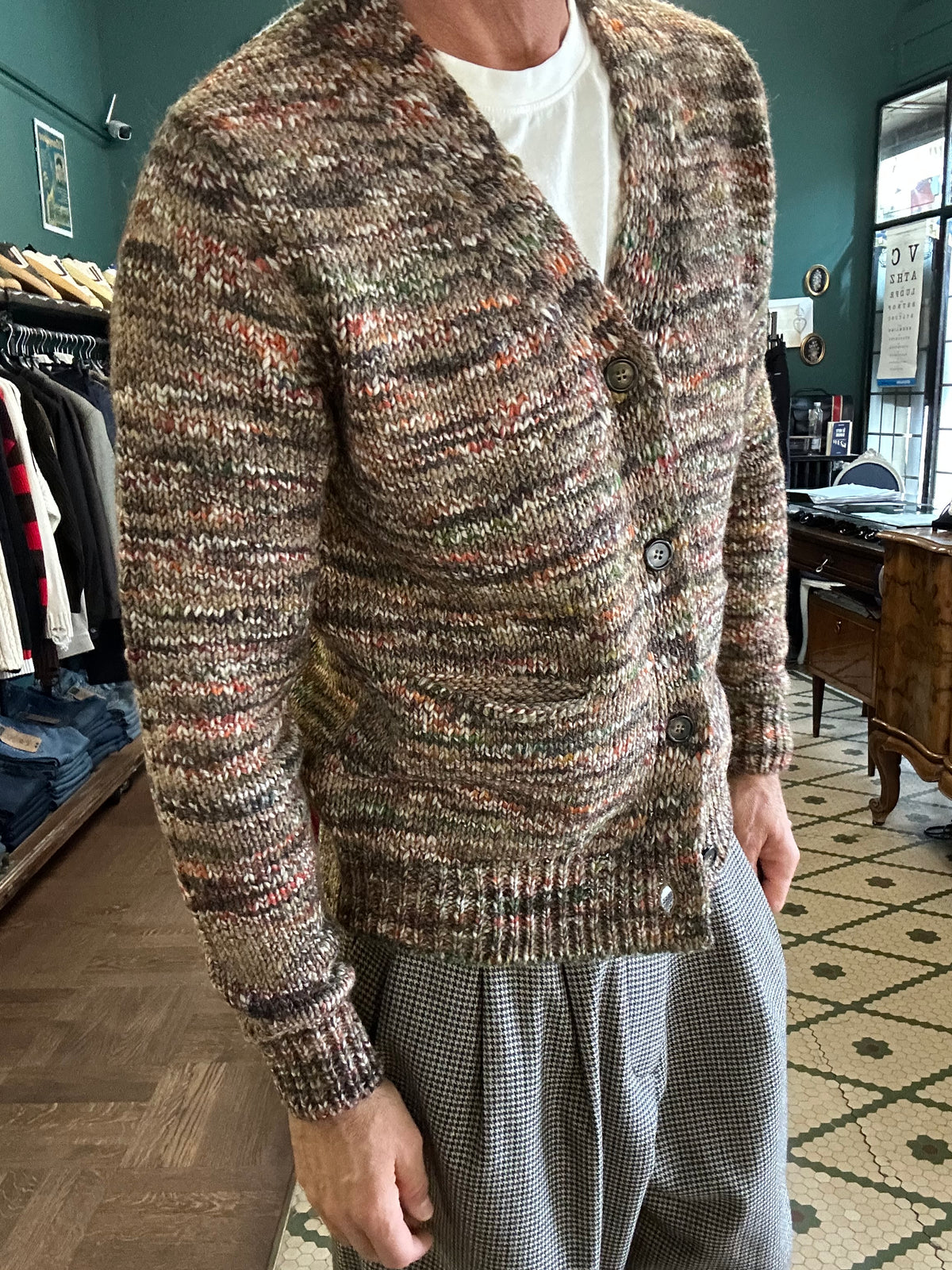 Cardigan misto lana multicolor