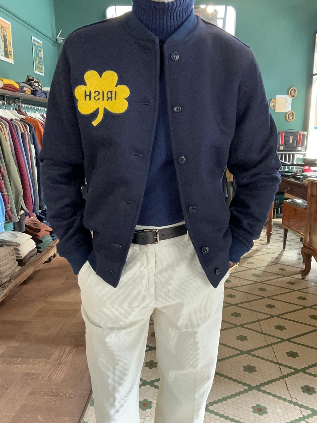 Notre Dame Stadium bomber jacket in wool