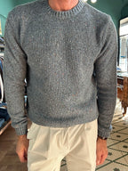 Maglione bottonato girocollo misto lana