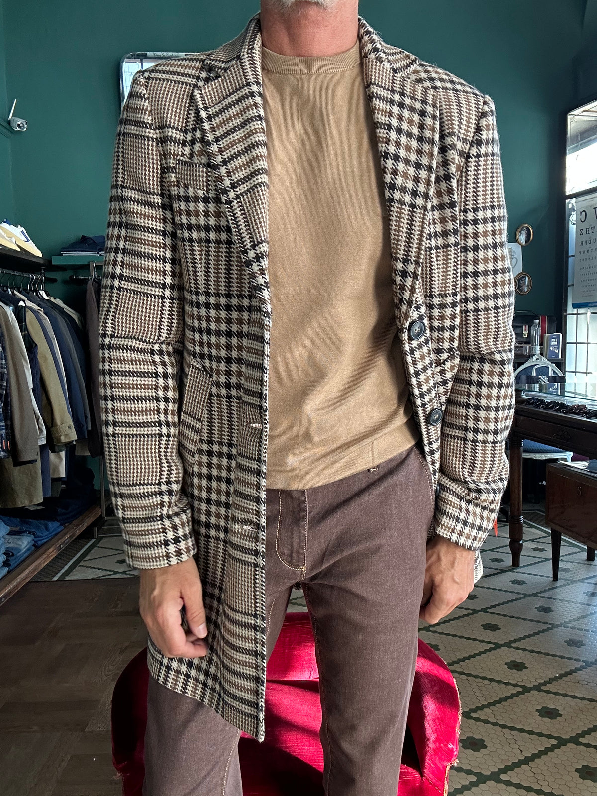 Cappotto quadro 3 bottoni