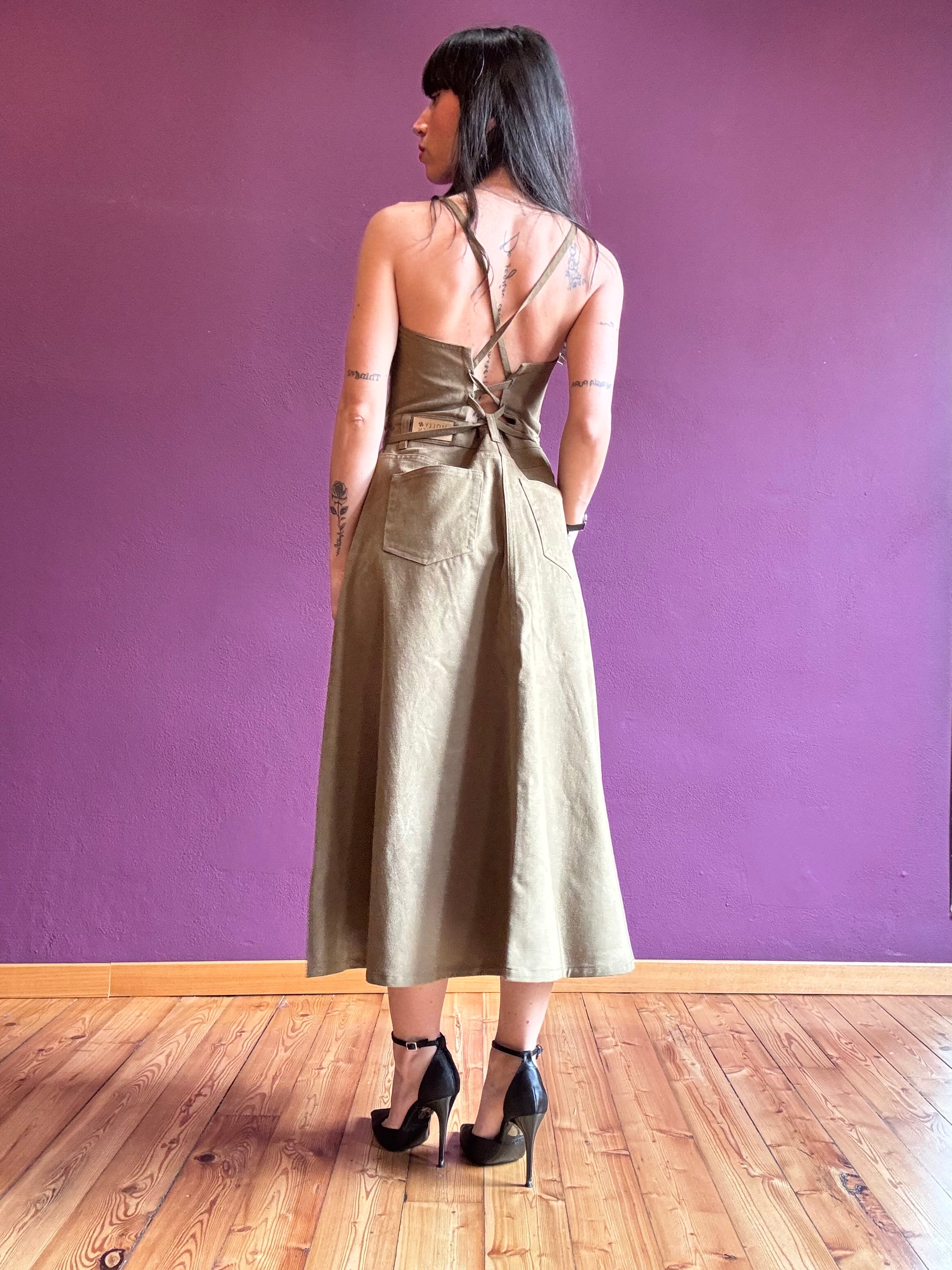 Abito salopette Khaki