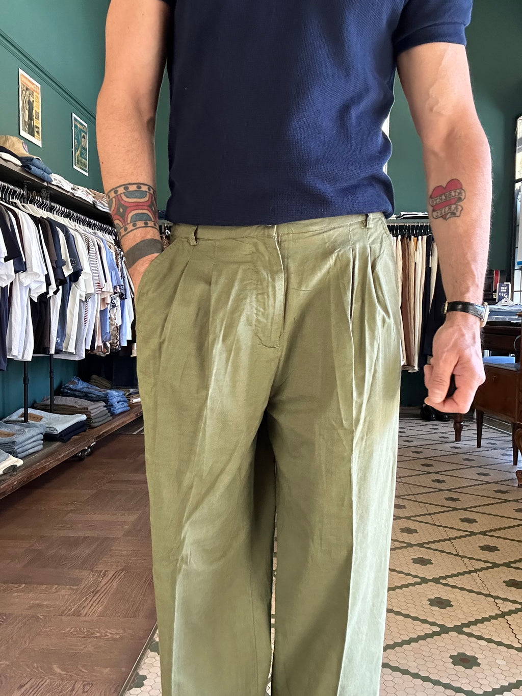 Pantalone over lino cotone