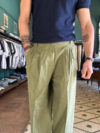 Pantalone over lino cotone