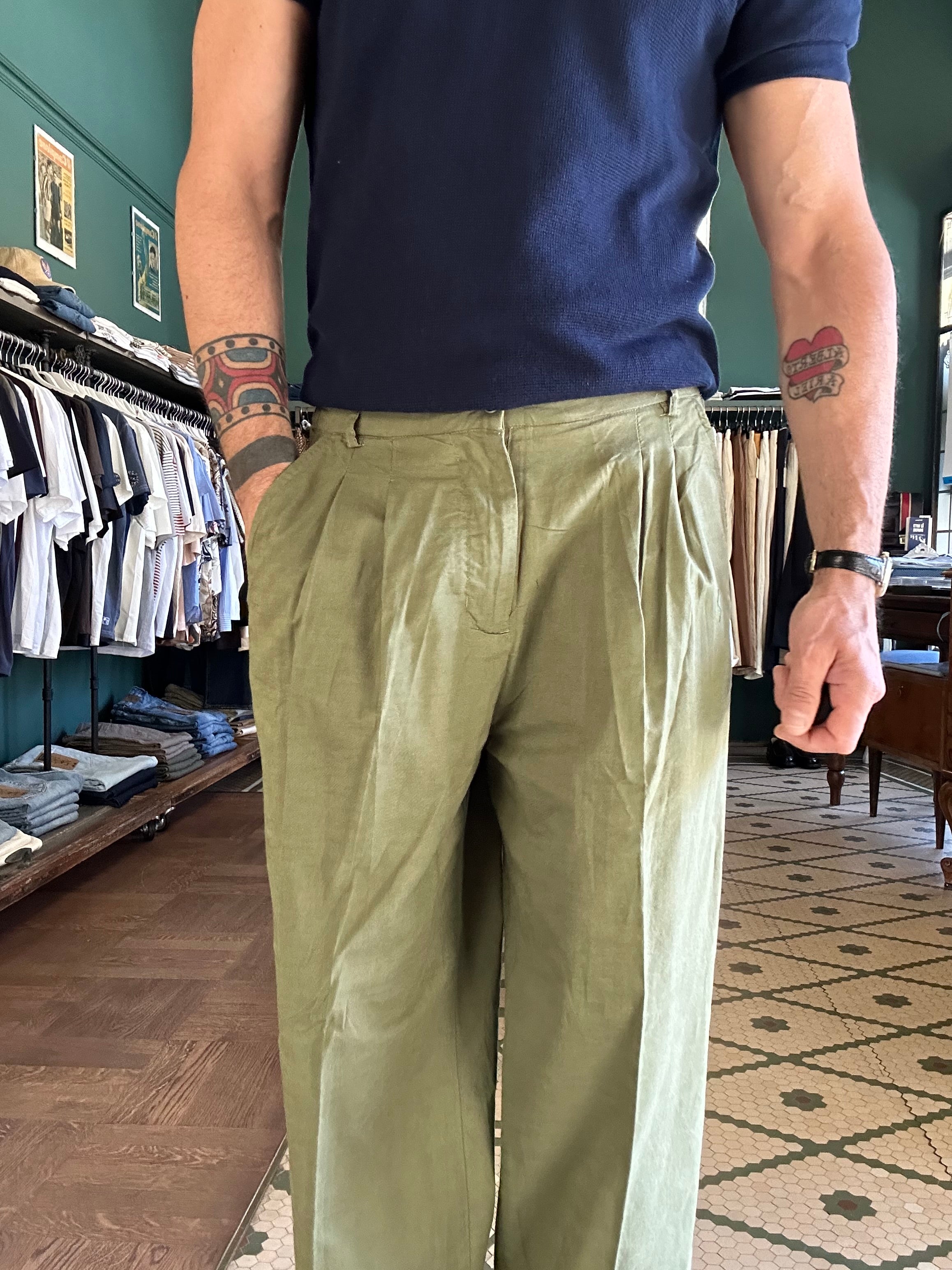 Pantalone over lino cotone