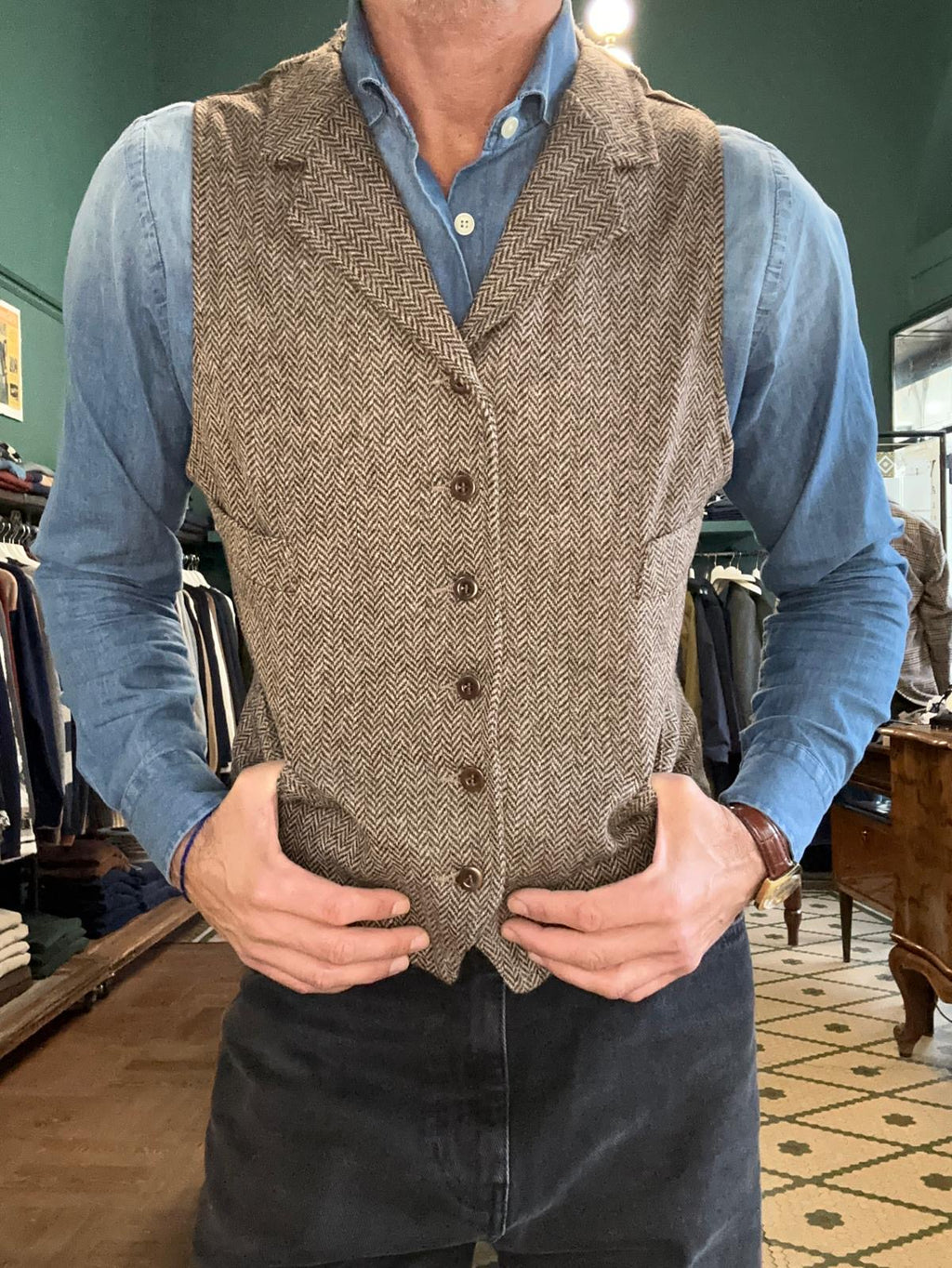 Gilet chesapeack’s in lana spigata