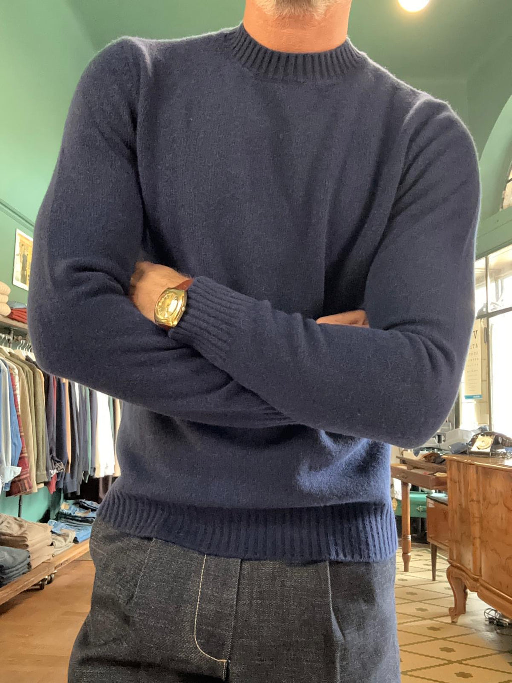 Maglione girocollo “Mario” 100% made in italy in lana