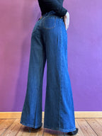 Denim wide-leg trousers
