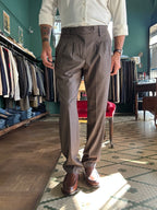 Pantalone Gilmur doppia pence effetto grisaglia
