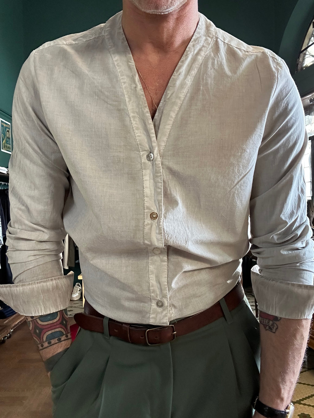 Camicia koon sciallata in mussola di cotone