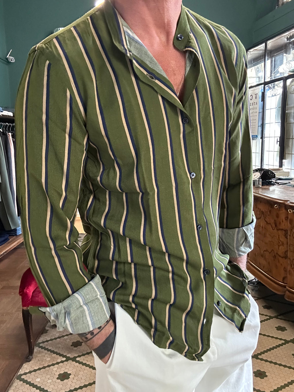 Camicia coreana a righe