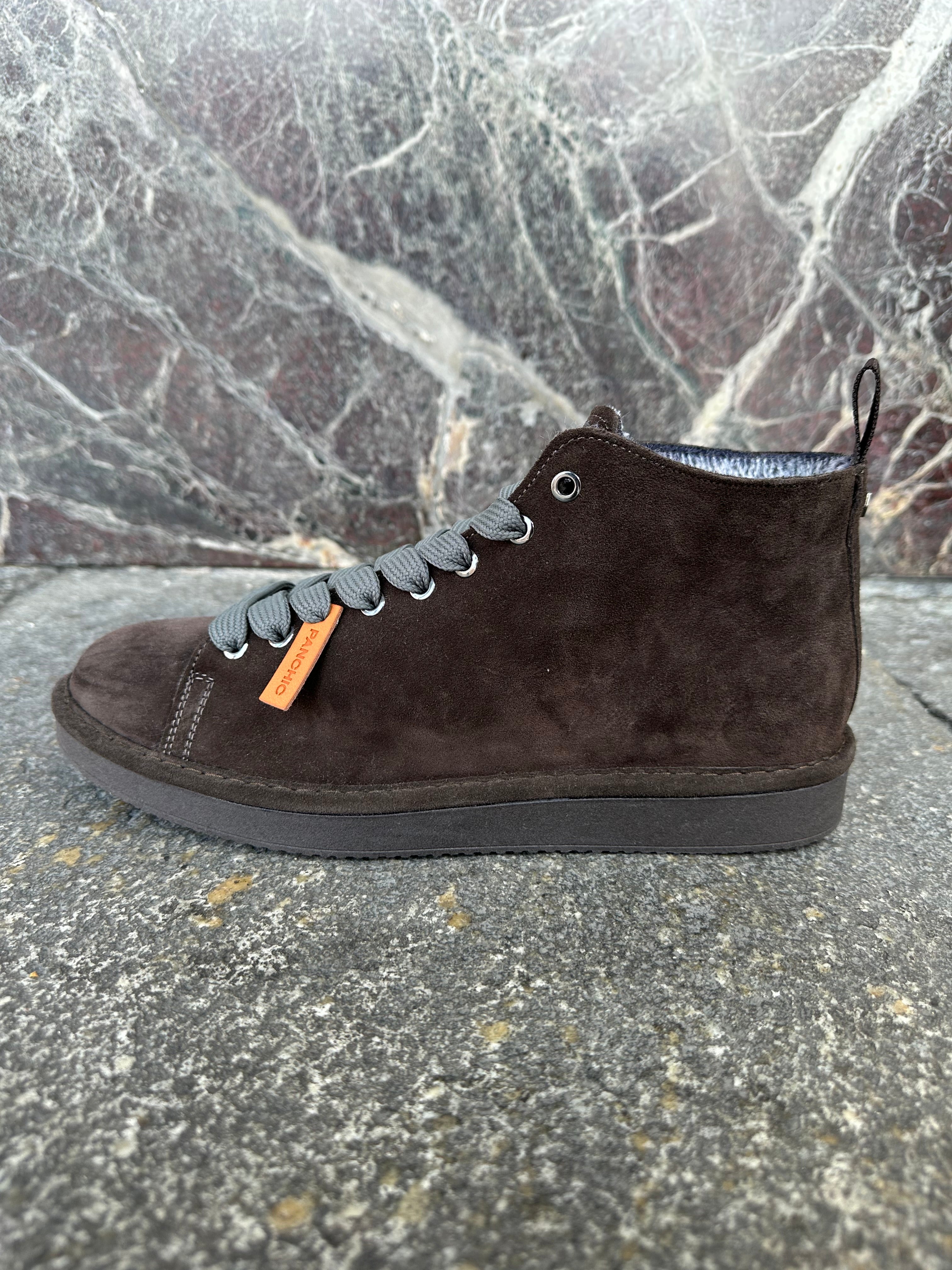 Panchic alte in suede ebano e grigio