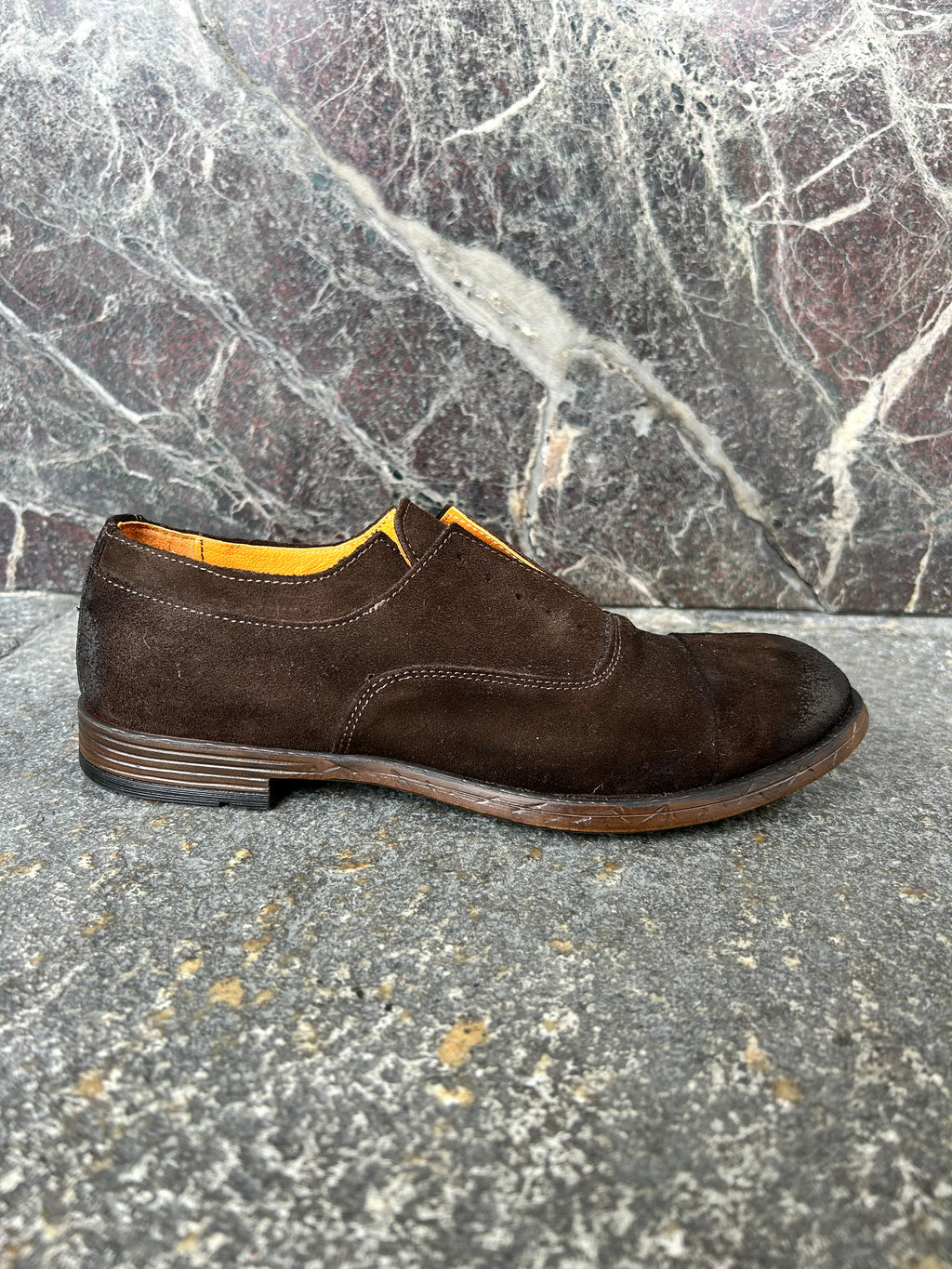 francesina senza stringhe testa di moro in suede