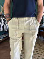 Pantalone lino cotone con coulisse