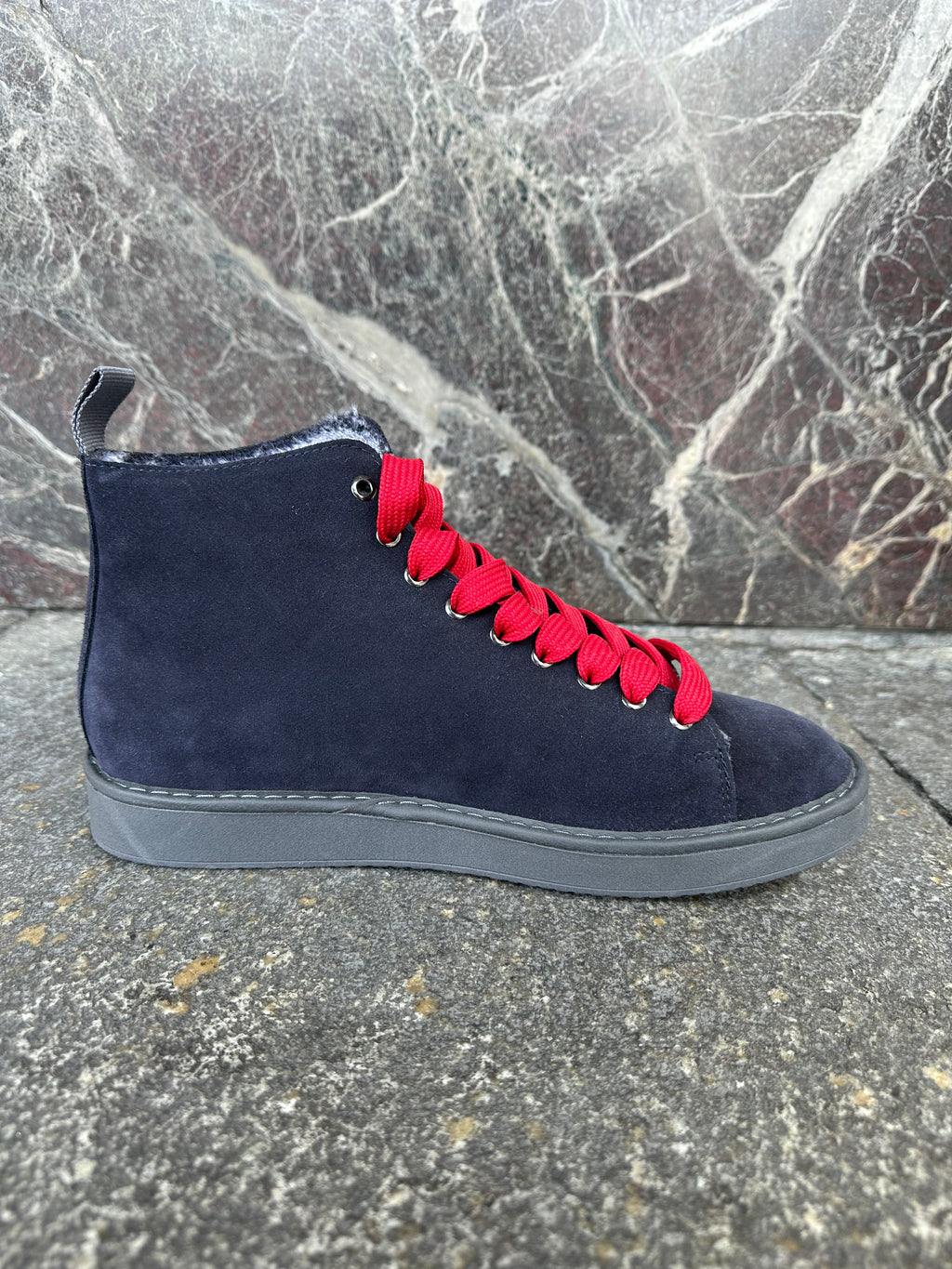 Panchic alte in suede blu galassia e rosso