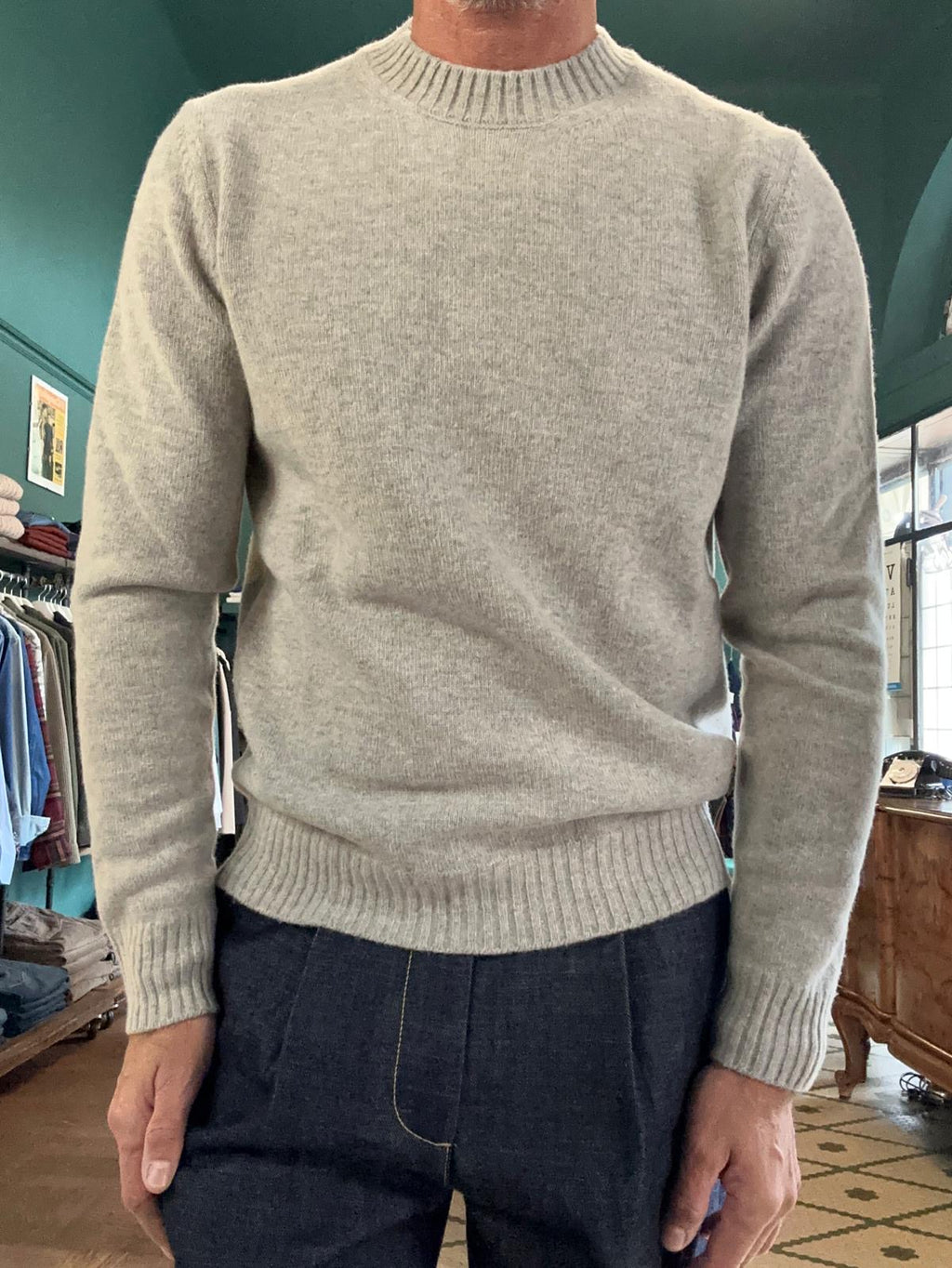 Maglione girocollo “Mario” 100% made in italy in lana