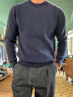 Maglione girocollo “Carlo” a costa in lana