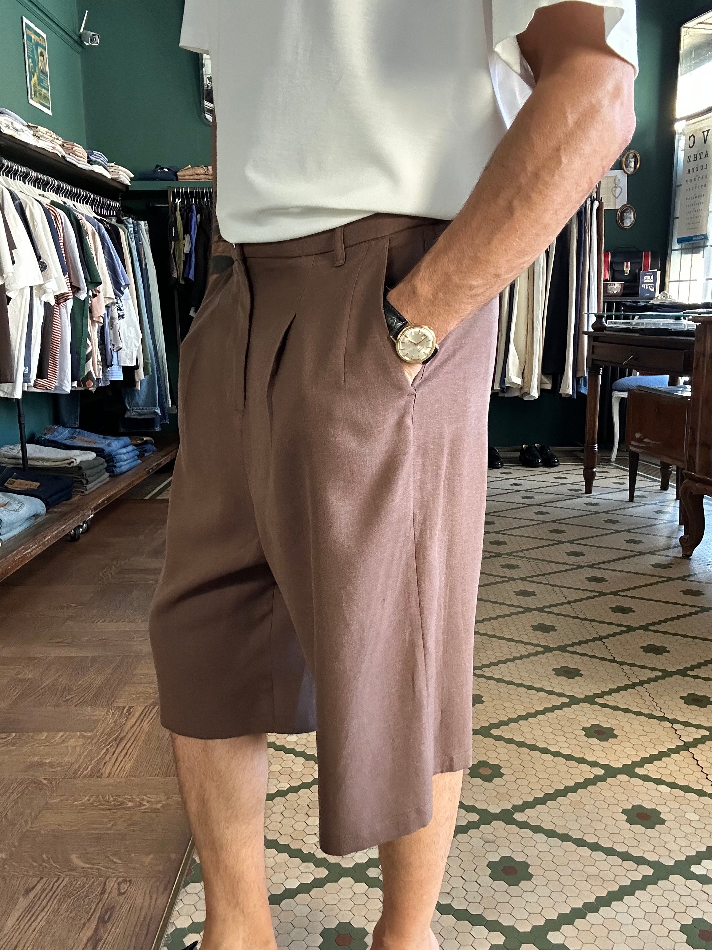 Bermuda over misto lino Made in Italy