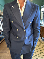 Giacca doppiopetto effetto denim made in Italy