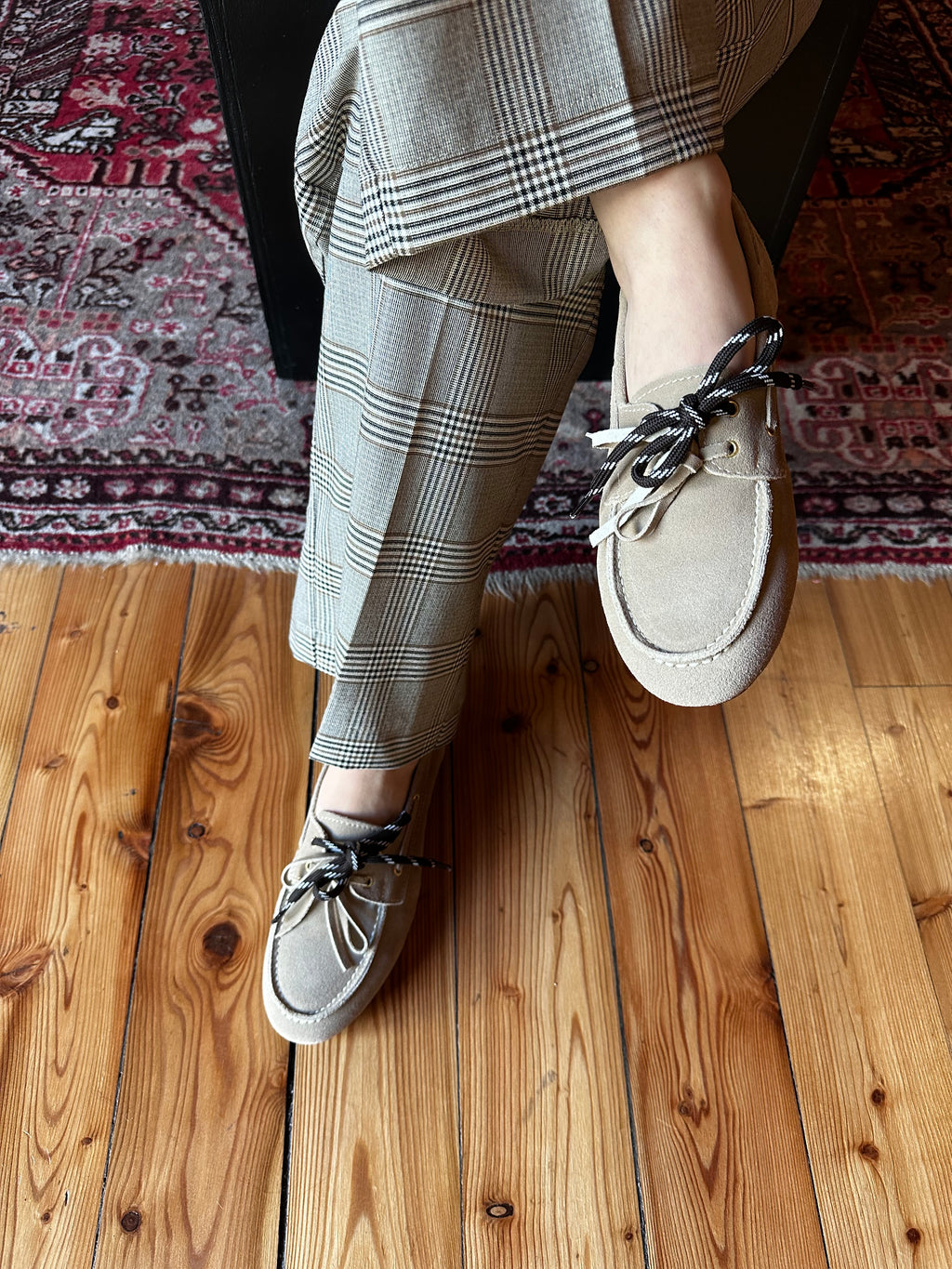 Mocassino scamosciato delavé corda