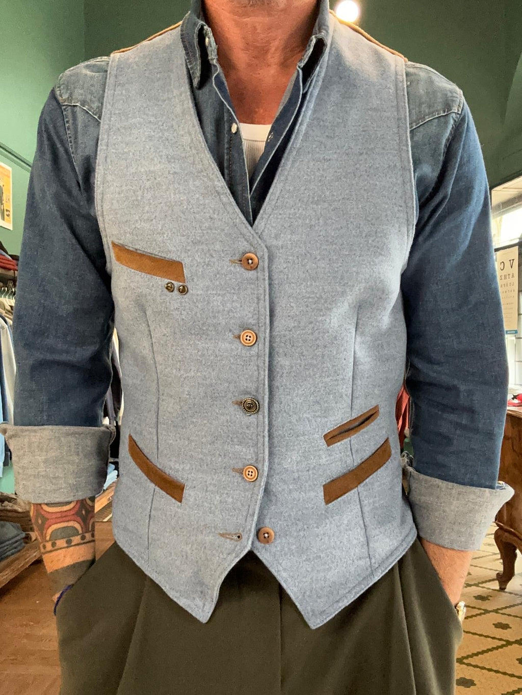 Gilet garry’s earth in panno