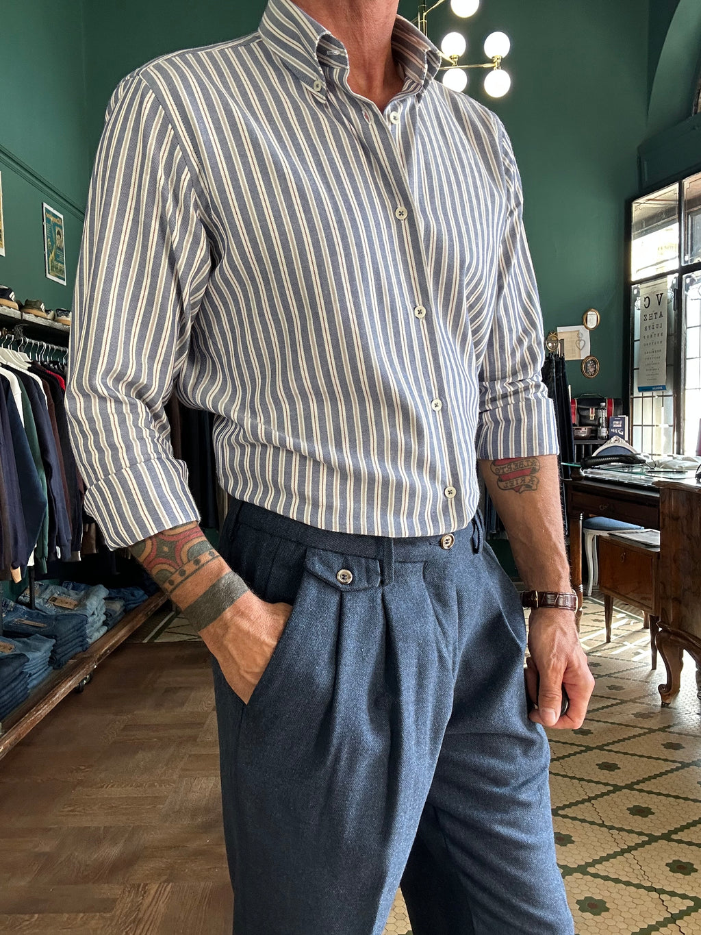 Camicia botton-down a righe