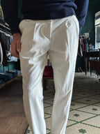 Pantalone velluto roccia con pence