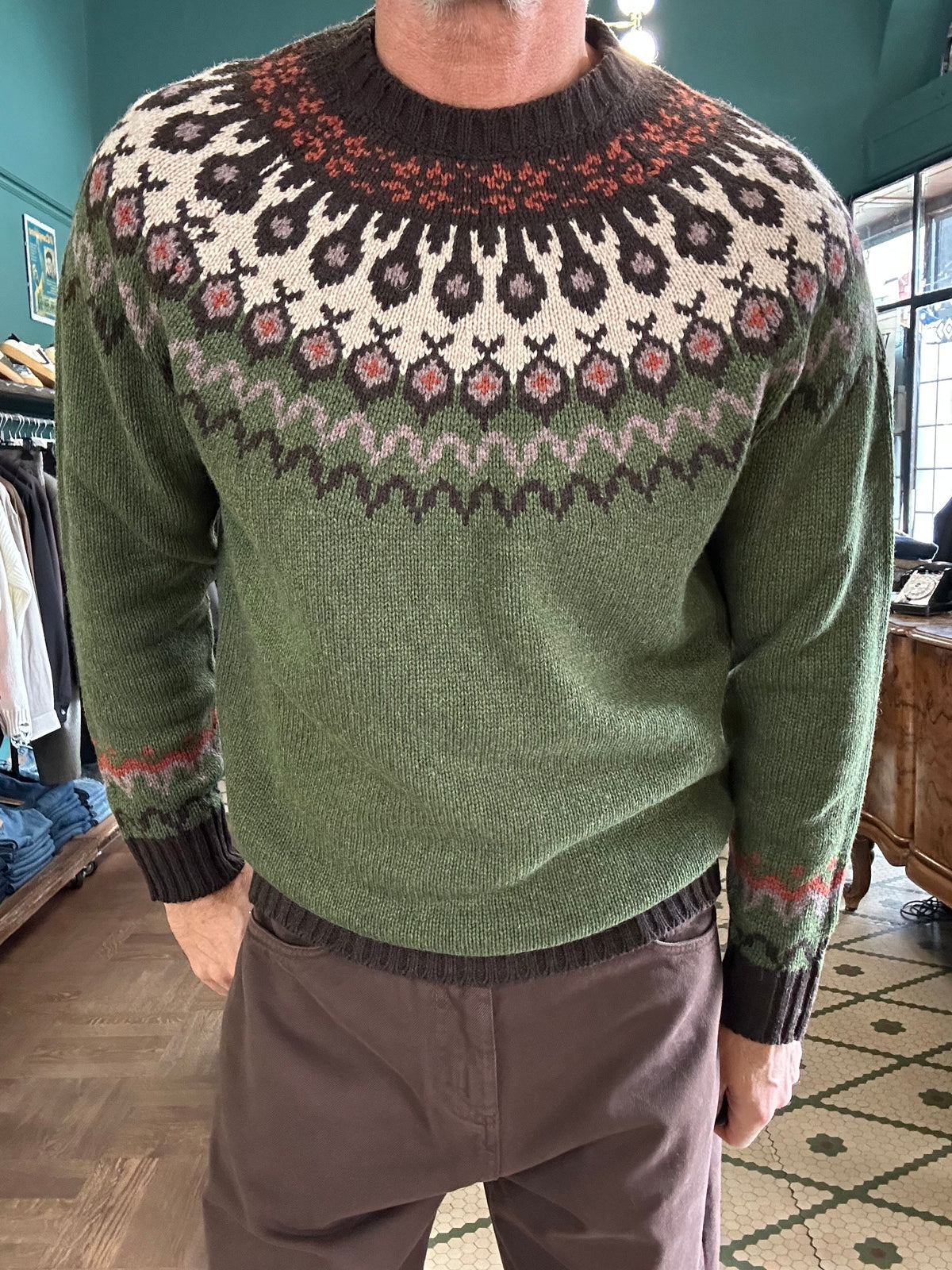 Maglione Jacquard misto lana
