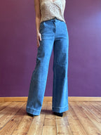 High-waisted stretch palazzo jeans