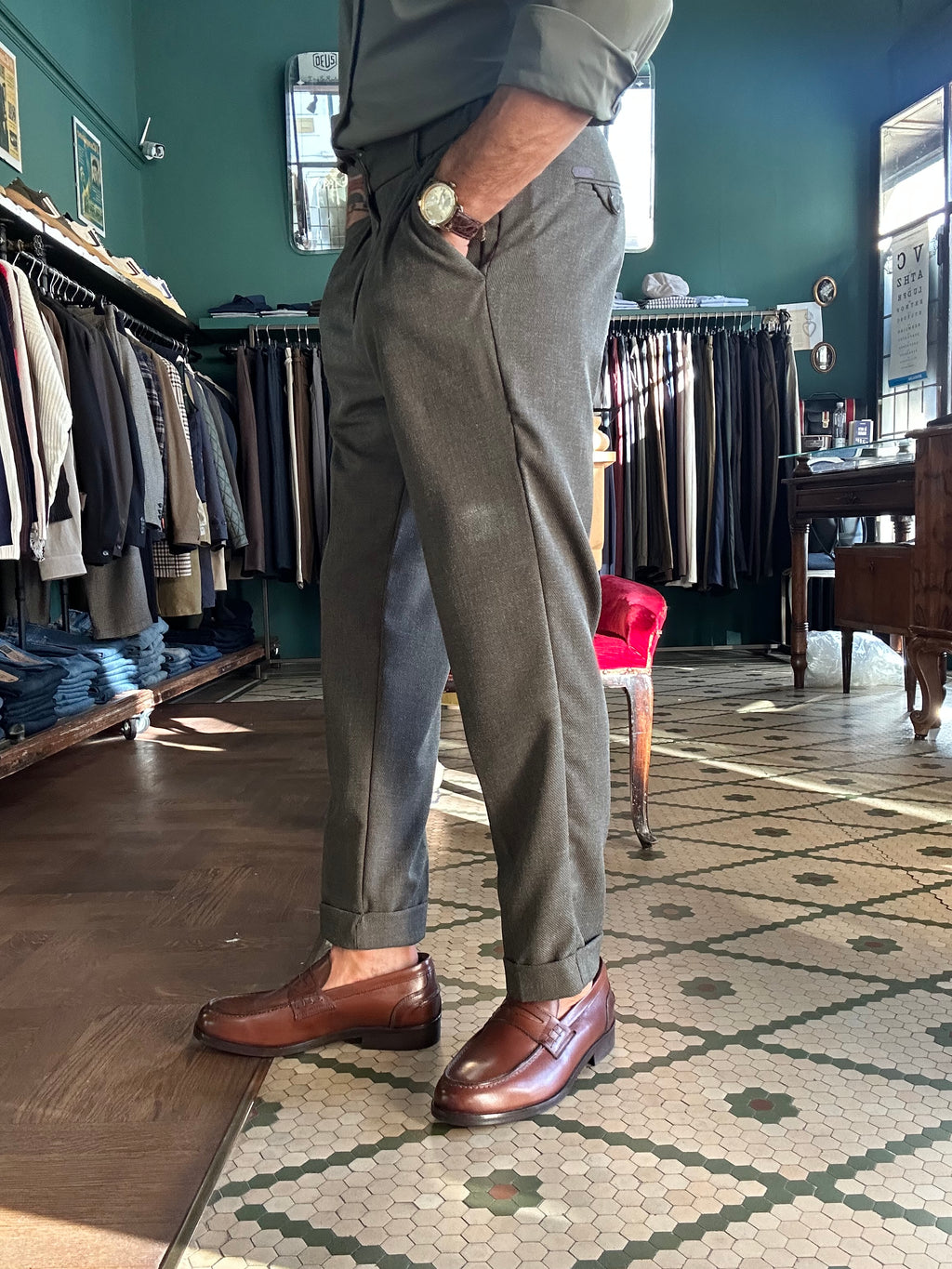 Pantalone Bristol con elastico laterale