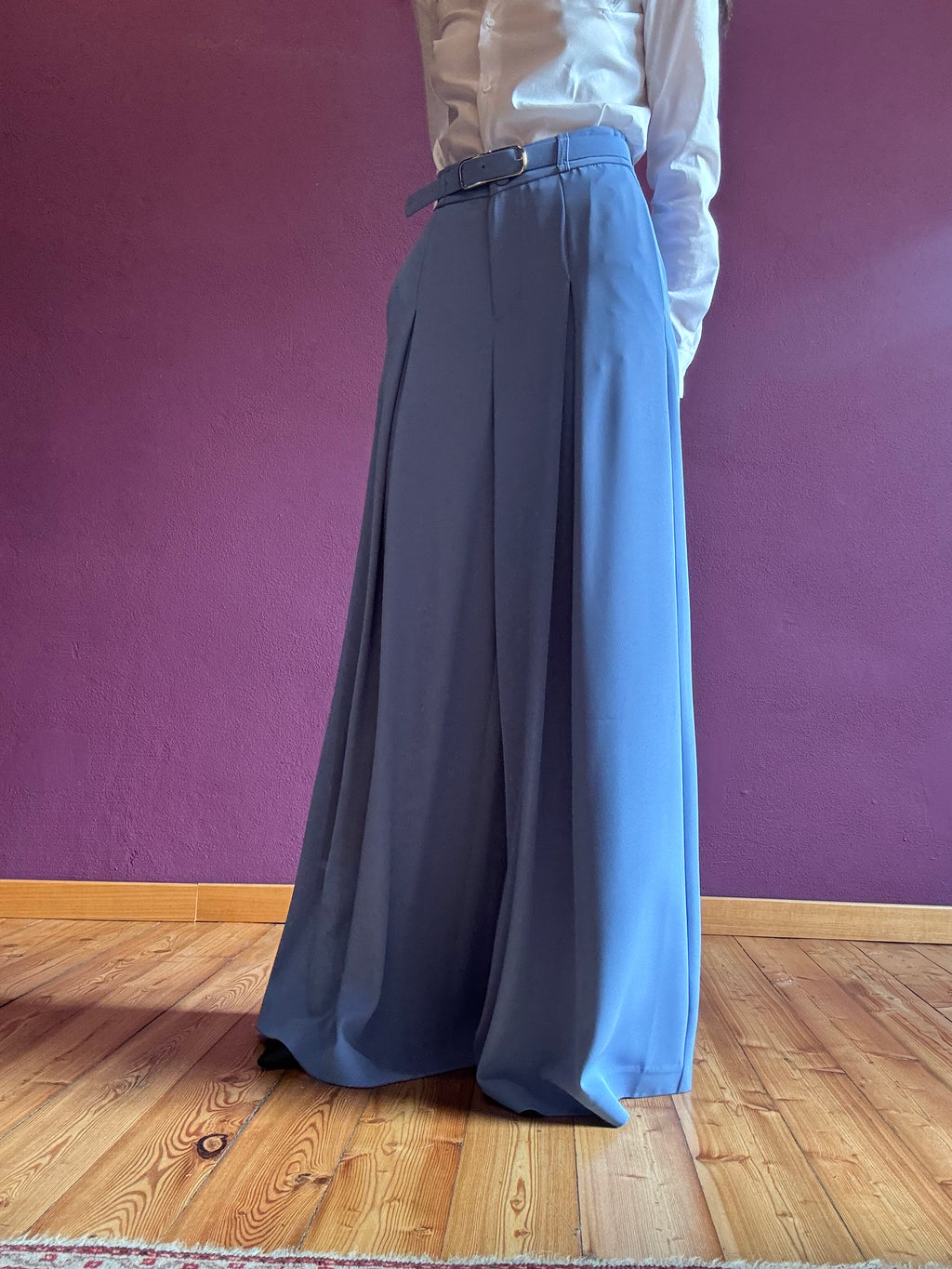 Palazzo trousers with pleats