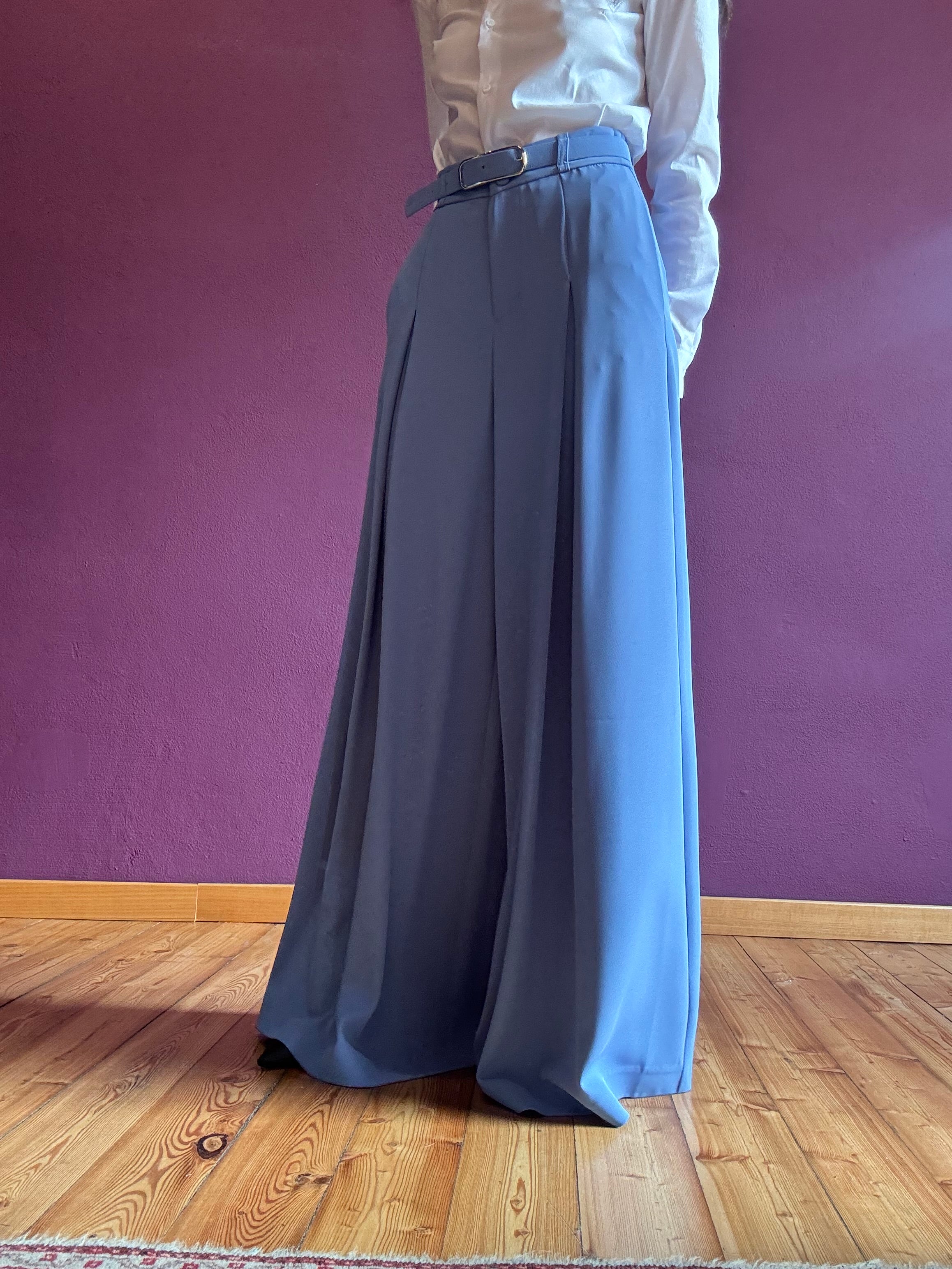 Palazzo trousers with pleats
