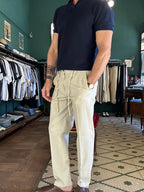 Pantalone lino cotone con coulisse