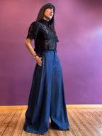 Pantalone palazzo chambray