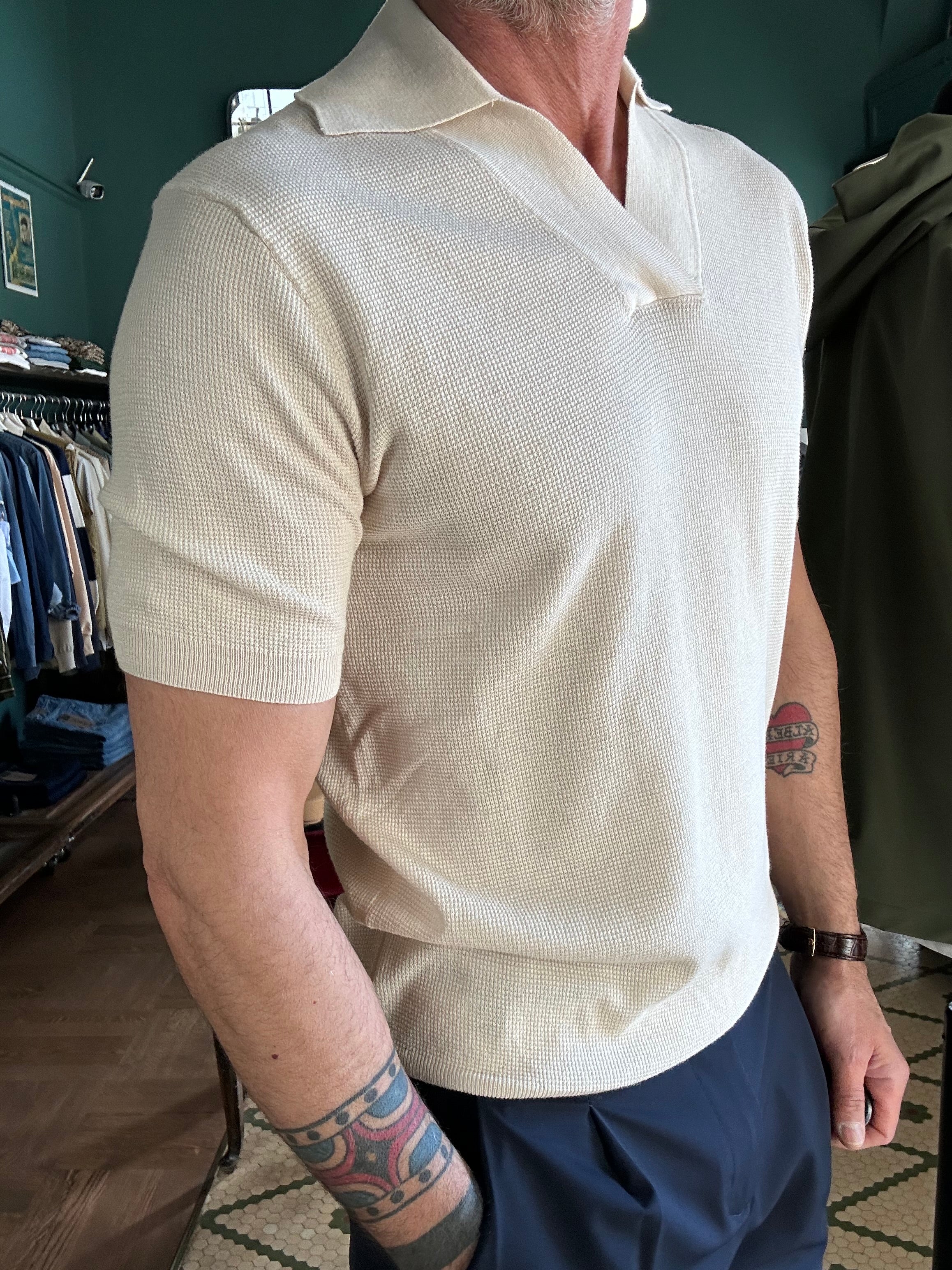 Polo maglina in cotone operato