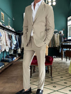 Blue non-iron technical fabric suit