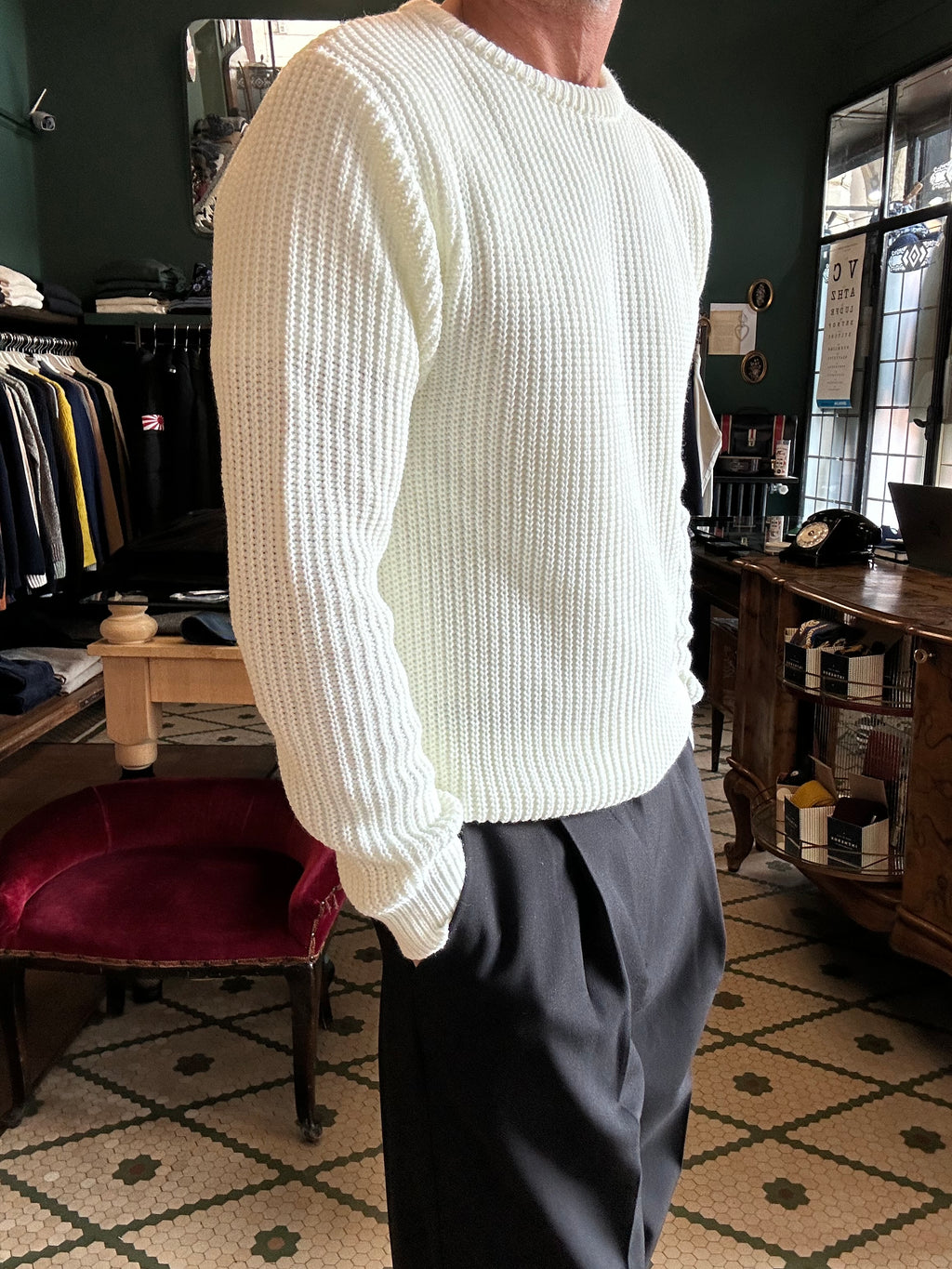 Maglione a coste inglesi