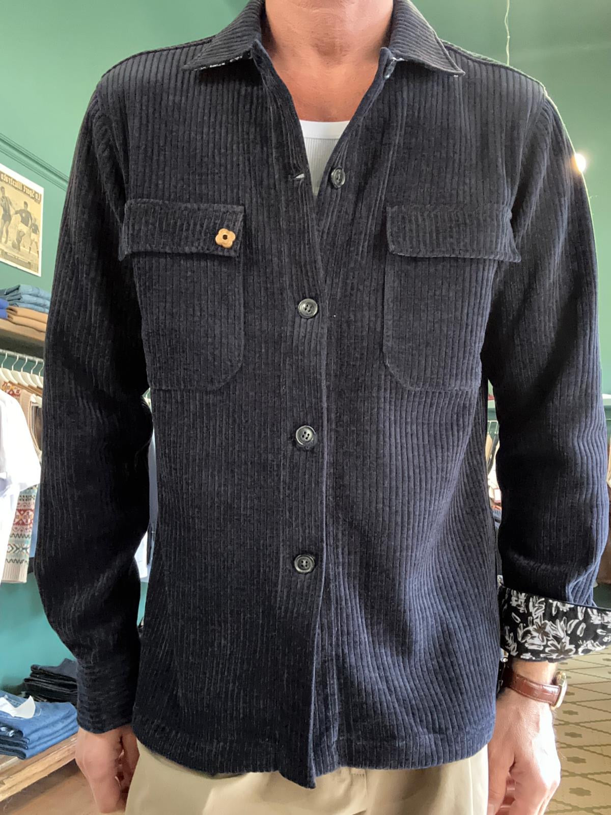 camicia casacca in velluto a coste