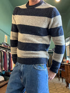 Maglione koon bottonato in misto lana a righe