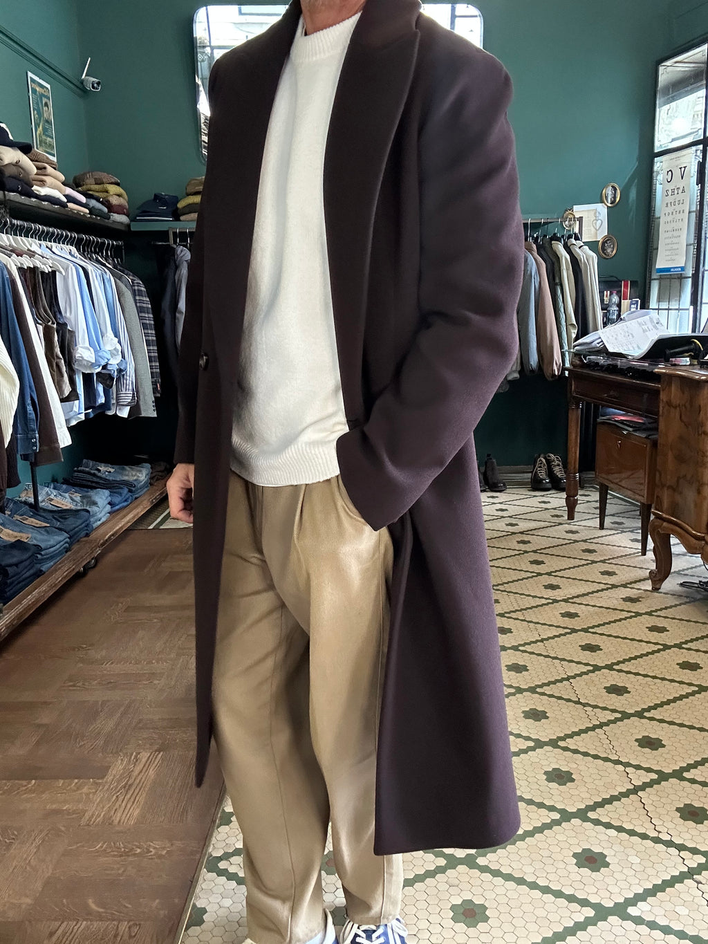 Cappotto con rever a lancia