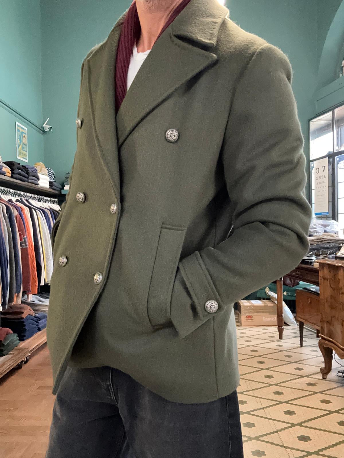 Peacoat doppiopetto in misto lana