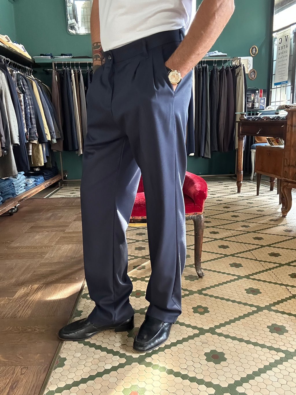 Pantalone doppia pence regular fit