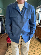 Camicia giubbino oversize in misto lino