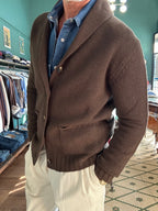 Cardigan sciallato 100% lana Made in Italy