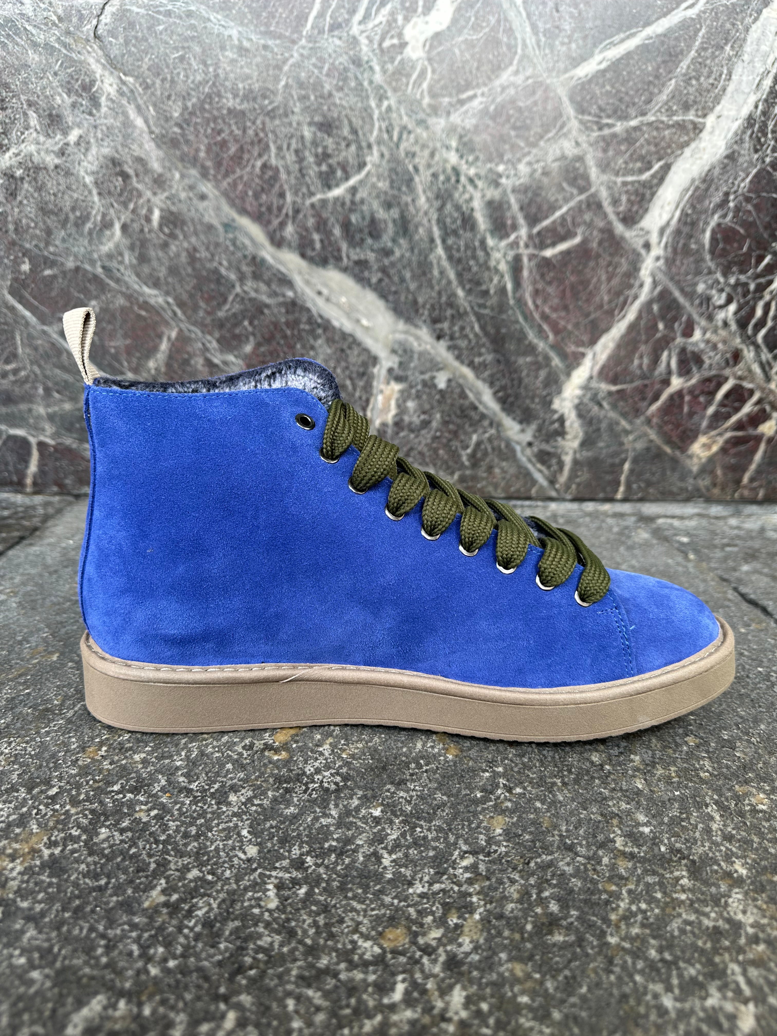 Panchic alte in suede blu e verde oliva