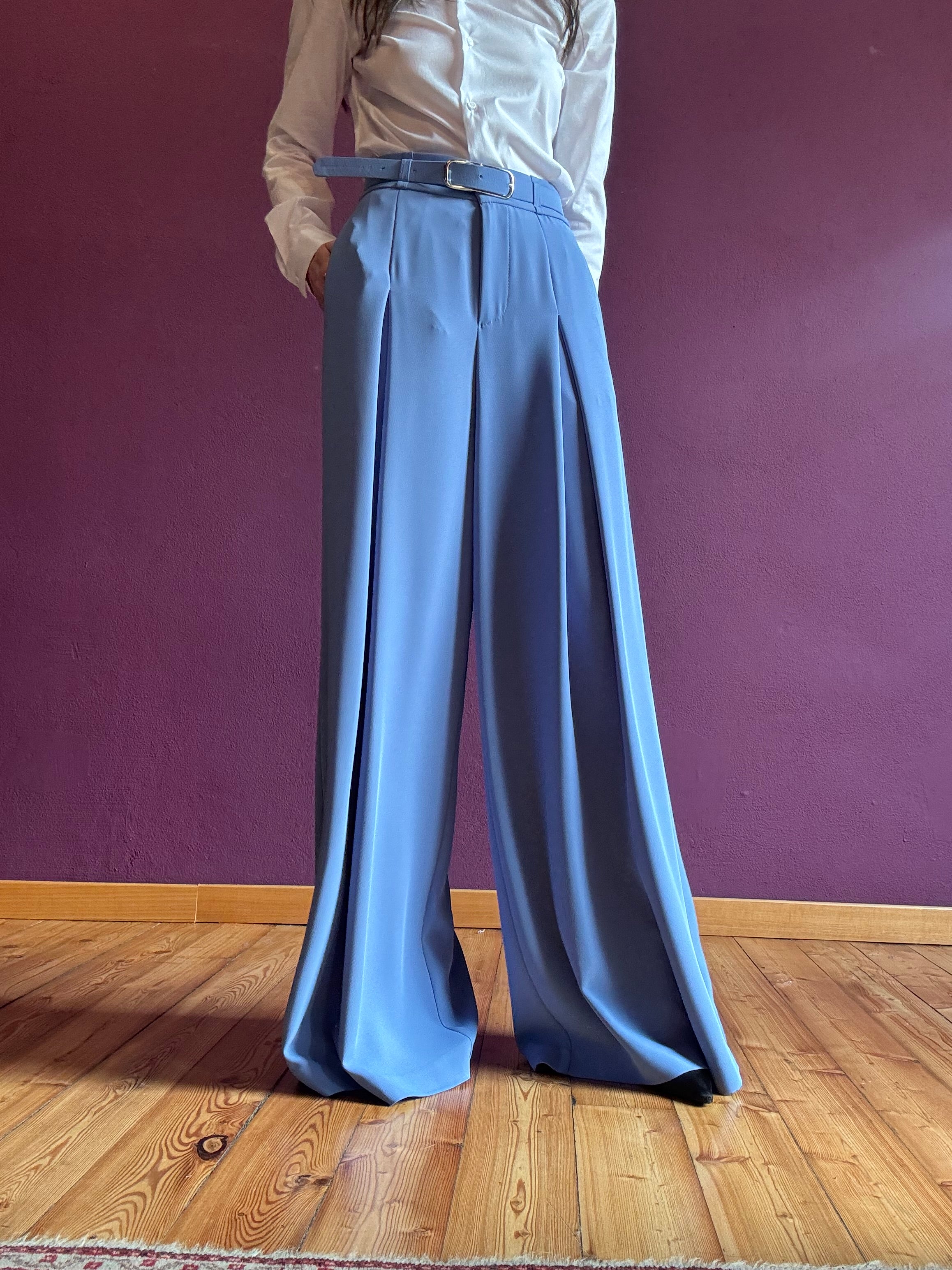Palazzo trousers with pleats